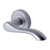 Sorrento Door Handle Lever Latch on Round Rose Aurora Design Satin Chrome finish