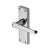 Heritage Brass Door Handle Lever Latch Victoria Short Design Polished Chrome finish