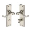 Heritage Brass Door Handle for Bathroom Bedford Design Satin Nickel finish