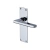 Heritage Brass Door Handle Lever Latch Trident Design Polished Chrome Finish