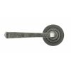 Pewter Avon Round Lever on Rose Set (Plain Rose) - Unsprung