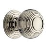 Heritage Brass Cabinet Knob Reeded Design 38mm Polished Nickel finish