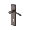 Heritage Brass Door Handle Lever Lock Sophia Design Matt Bronze finish