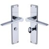 Heritage Brass Gio Bathroom Set Door Handle on 200mm Plate Polished Chrome finish