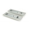 Satin Chrome 175mm Plain Rectangular Pull - Privacy Set