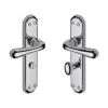 Heritage Brass Door Handle for Bathroom Charlbury Design Polished Chrome finish