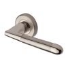 Heritage Brass Door Handle Lever Latch on Round Rose Turin Design Mercury finish