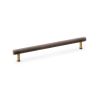 Alexander & Wilks - Crispin Knurled T-bar Cupboard Pull Handle - Antique Brass - 224mm