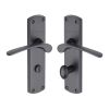 Heritage Brass Door Handle for Bathroom Diplomat Design Matt Black finish