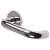 Steel Line Door Handle Lever Latch on Round Rose Tubular Design Polished Stainless Steel finish