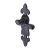 The Tudor Door Handle Lever Latch Fleur de Lys Design Black Iron