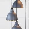 Smooth Brass Brindley Cluster Pendant in Slate