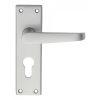 Victorian Lever On Euro Lock Backplate - Satin Chrome