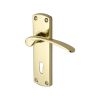 Project Hardware Door Handle Lever Lock Luca Design Polished Brass finish