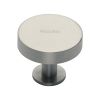 Heritage Brass Cabinet Knob Disc Design with Base 32mm Satin Nickel finish