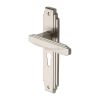 Heritage Brass Door Handle Euro Profile Astoria Design Satin Nickel finish