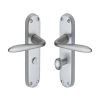 Heritage Brass Door Handle for Bathroom Sutton Design Satin Chrome finish