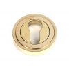 Polished Brass Round Euro Escutcheon (Art Deco)