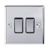 Eurolite Polished Chrome 2 Gang Switch Polished Chrome