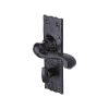 The Tudor Door Handle for Bathroom Shropshire Design Black Iron