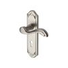 Heritage Brass Door Handle Lever Lock Lisboa Design Satin Nickel finish