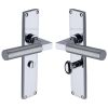 Heritage Brass Bauhaus Knurled Bathroom Set Door Handle on 200mm Plate Polished Chrome finish