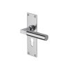 Heritage Brass Door Handle for Euro Profile Plate Bauhaus Design Polished Chrome finish