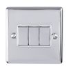 Eurolite Enhance Decorative 3 Gang Switch Polished Chrome