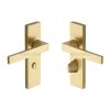 Heritage Brass Door Handle for Bathroom Delta Design Satin Brass finish