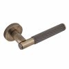 Eclipse 63235 - Knurled Insignia Lever On Rose - Antique Bronze