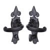 The Tudor Door Handle for Bathroom Wroxeter Design Black Iron