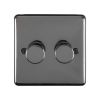 Eurolite Stainless Steel 2 Gang Dimmer Black Nickel