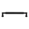 Heritage Brass Cabinet Pull Bauhaus Round Design 203mm CTC Matt Black Finish