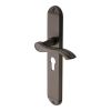 Heritage Brass Door Handle for Euro Profile Plate Algarve Long Design Matt Bronze finish