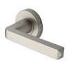 Alessa Door Handle on Round Rose Satin Nickel finish