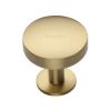 Heritage Brass Cabinet Knob Domed Disc Design with Rose 32mm Satin Brass finish