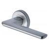 Sorrento Door Handle Lever Latch on Round Rose Trino Design Satin Chrome finish