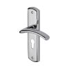 Heritage Brass Door Handle for Euro Profile Plate Centaur Design Polished Chrome finish