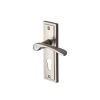 Heritage Brass Door Handle for Euro Profile Plate Boston Design Satin Nickel finish