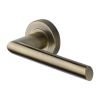 Heritage Brass Door Handle Lever Latch on Round Rose Mercury Design Antique Brass finish