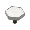 Heritage Brass Cabinet Knob Hexagon Design 38mm Polished Nickel finish