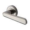 Heritage Brass Door Handle Lever Latch on Round Rose Century Design Polished Nickel finish