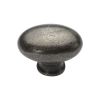 Rustic Pewter Cabinet Knob Oval Design 38mm