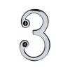 Heritage Brass Numeral 3 Face Fix 76mm (3") Polished Chrome finish