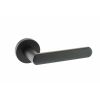 STATUS Michigan Lever Door Handle on Round Rose - Matt Black