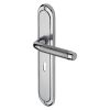 Heritage Brass Door Handle Lever Lock Saturn Long Design Apollo finish