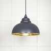 Hammered Brass Harborne Pendant in Slate