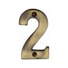 Heritage Brass Numeral 2 Face Fix 76mm (3") Antique Brass finish