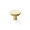 Alexander & Wilks - Hanover Knurled Circular Cupboard Knob - Satin Brass - 38mm