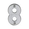 Heritage Brass Numeral 8 Face Fix 76mm (3") Satin Chrome finish